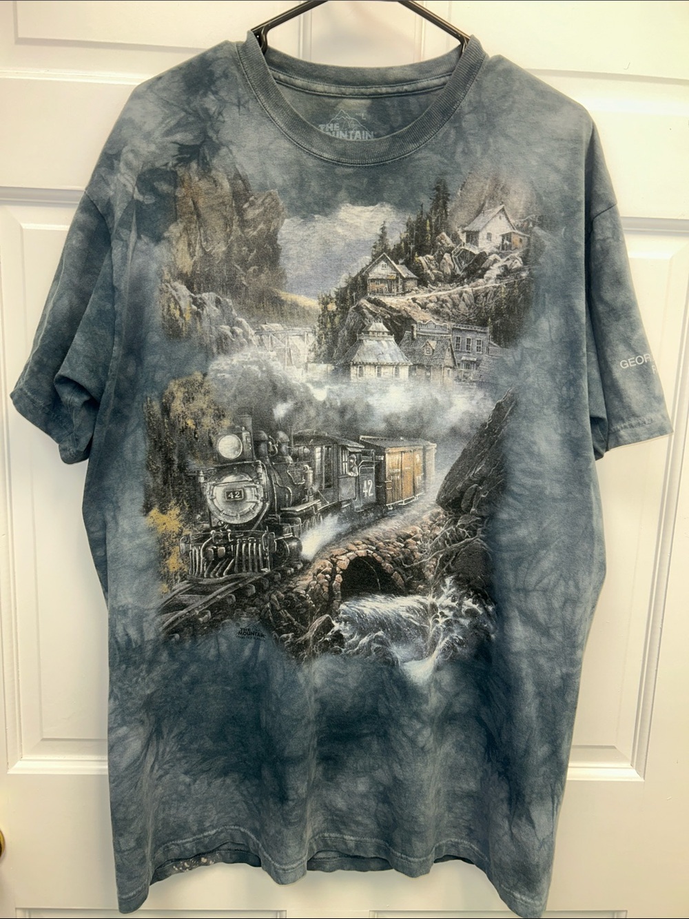 Vintage 1998 The Mountain Locomotive Train Ombre Dyed T-Shirt by Ted Blaylock